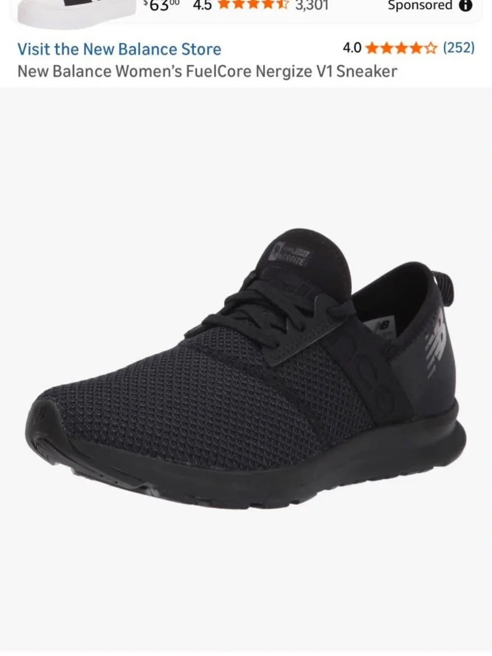 New Balance Women’s All-Black Mesh Athletic Sneaker